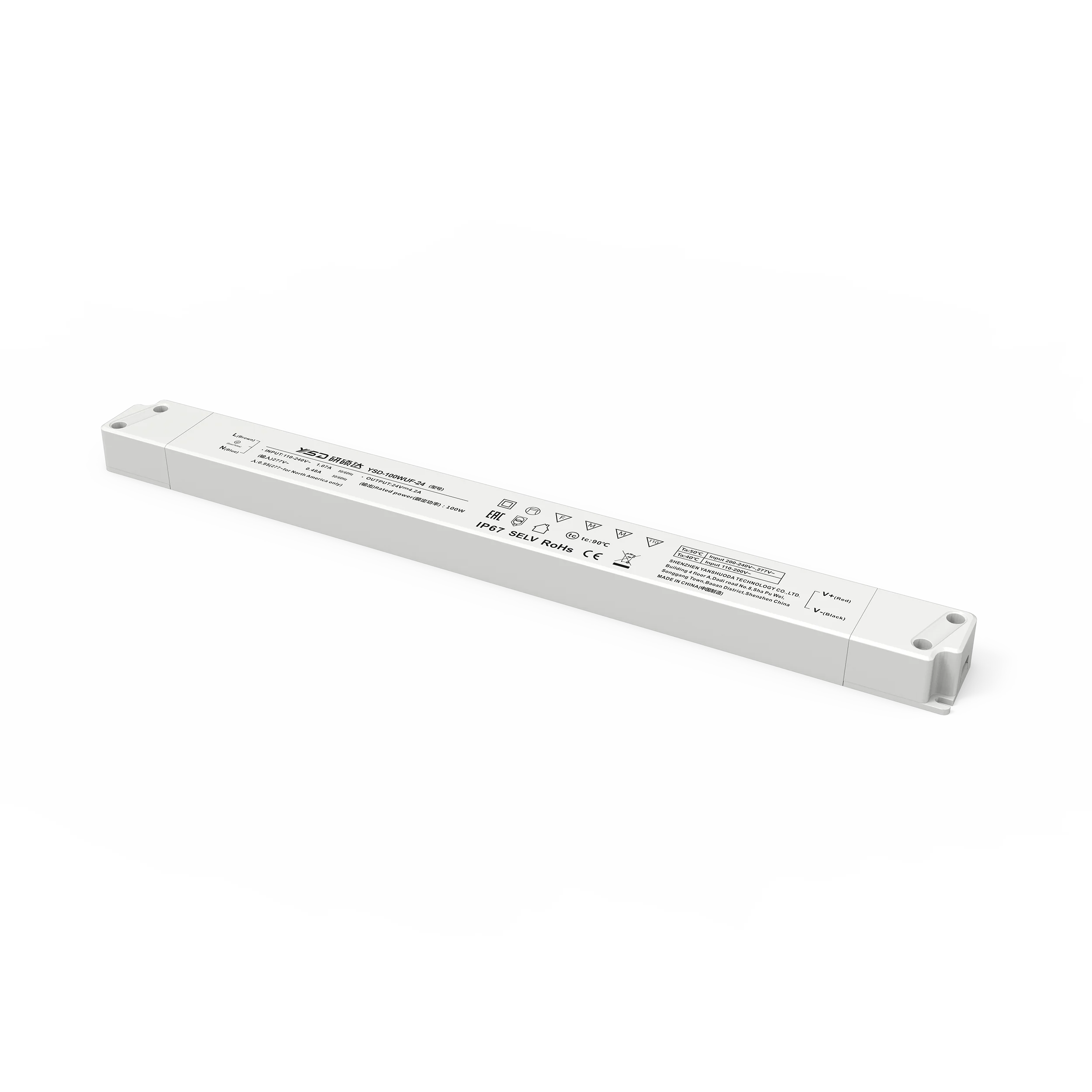AC100-277V to DC 12v 24v led power supply High PFC 100w 200w led driver passed CE CB TUV BIS ROHS 5 year warranty