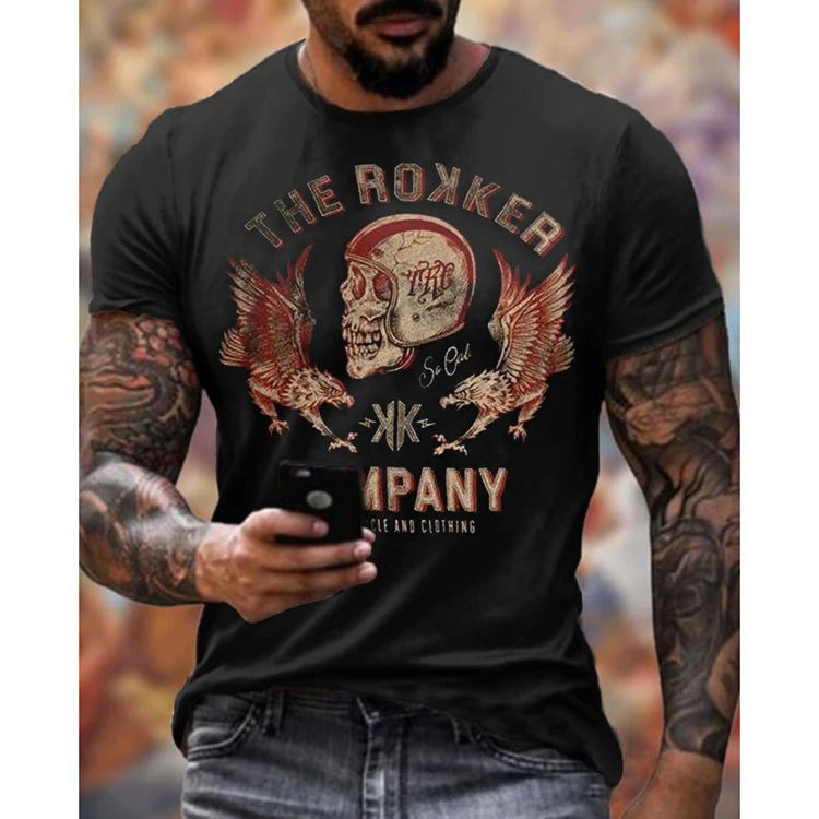 Wholesale summer polyester casual fashion calavera playeras rock polera manga corta nino