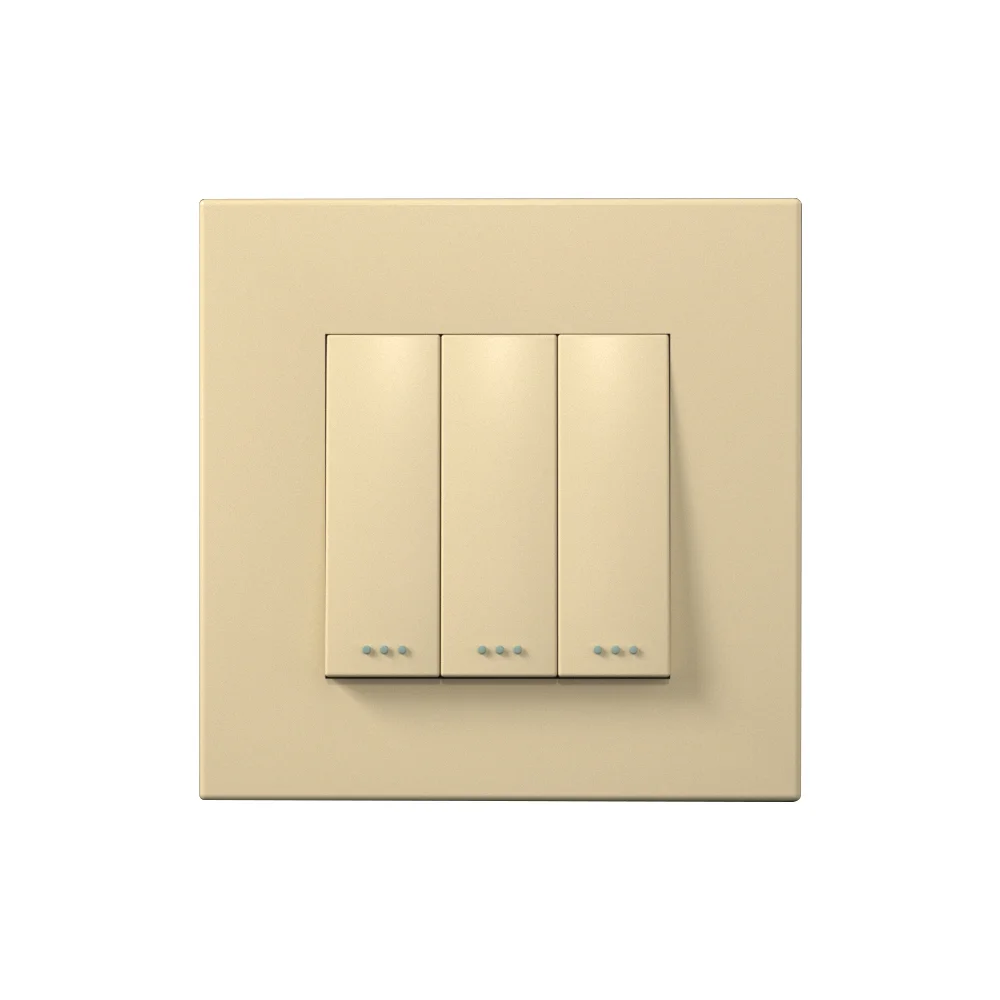 Bingoelec Retail UK EU Standard electric 10A 3Gang 2way Switches And Socket Safety Wall Light Push Button Switch