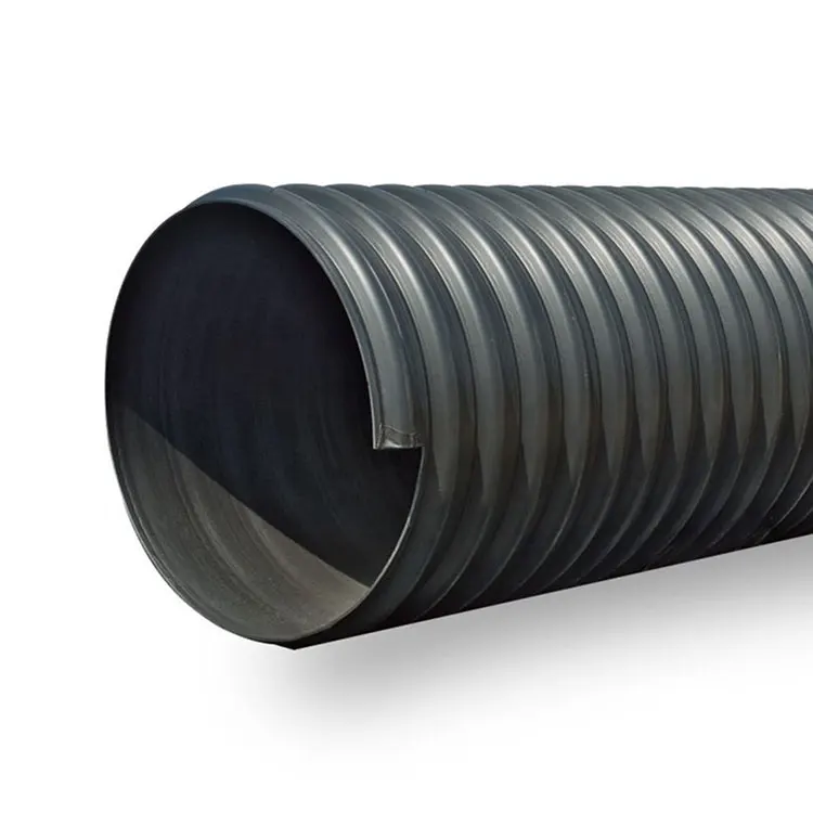 ПЭ крупнокалиберные дренажные сильфоны похороненные Hdpe стальная полосовая труба стальной ремень усиленные двустенные