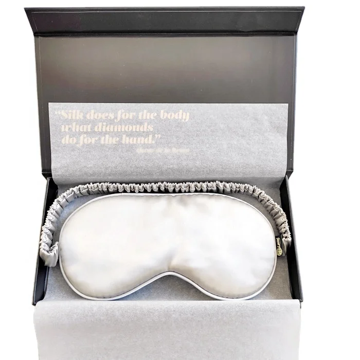 Travel Design Embroidery 100% Silk Eye Mask High Quality Silk Mask Natural Printed Silk Sleeping eye mask