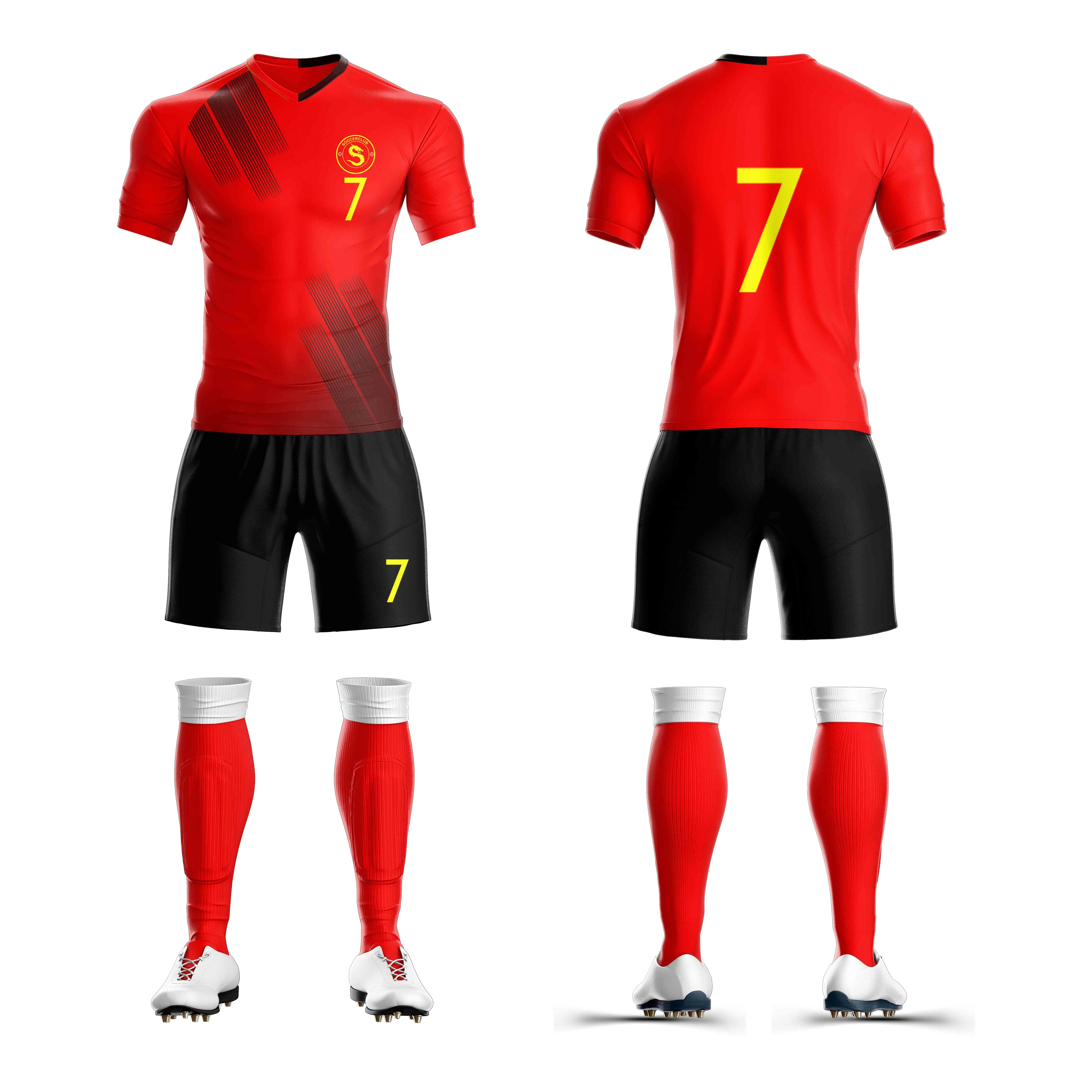 Sublimation Custom Men Club Soccer Uniform Soccer Wear Teams Adults Quick Dry Thai Quality Soccer Jersey