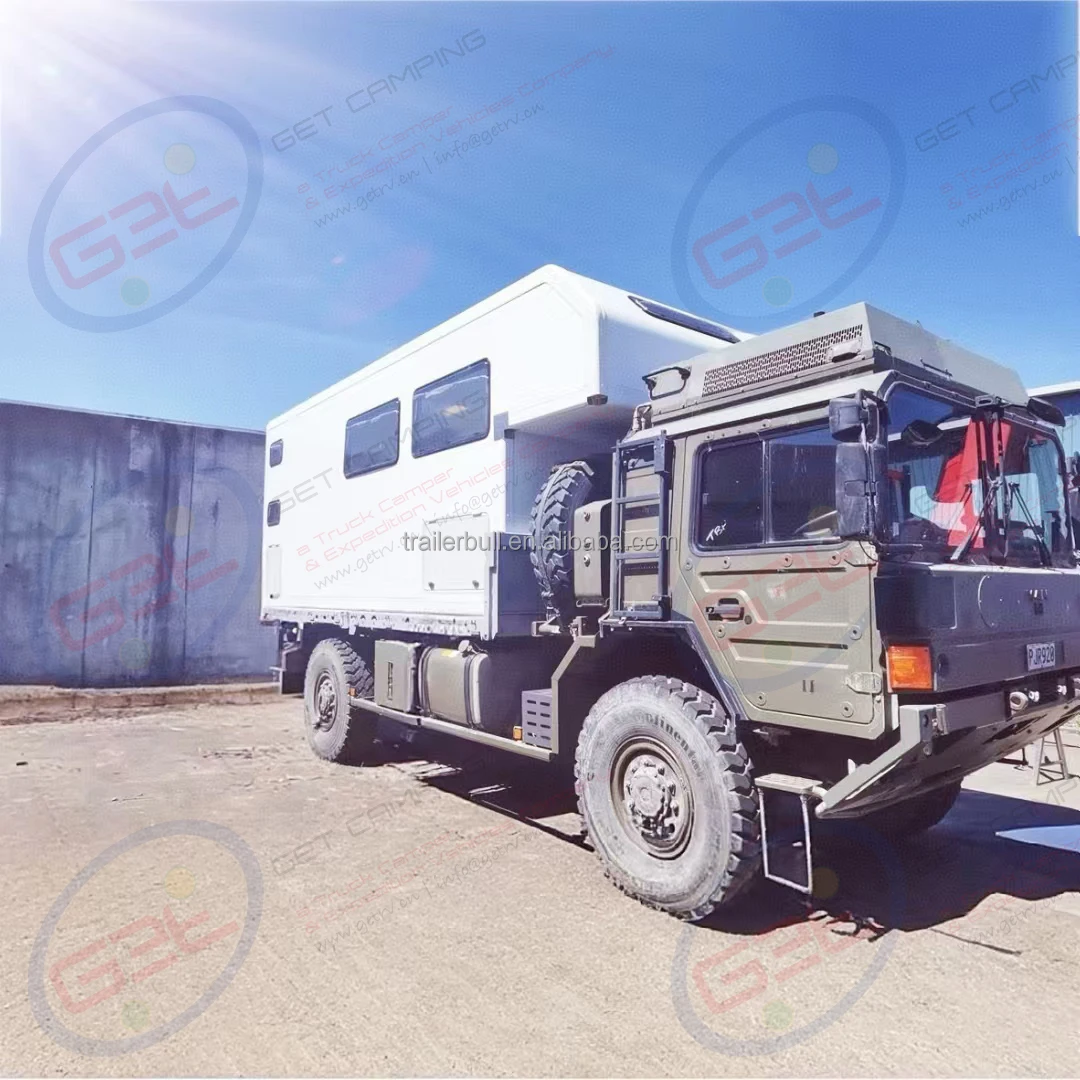 MAN-LMTV 16ft Motorhome Cab-over Truck Camper with FRP insulation Wall for Overland RV Expedition for DIY Recreational Vehicles