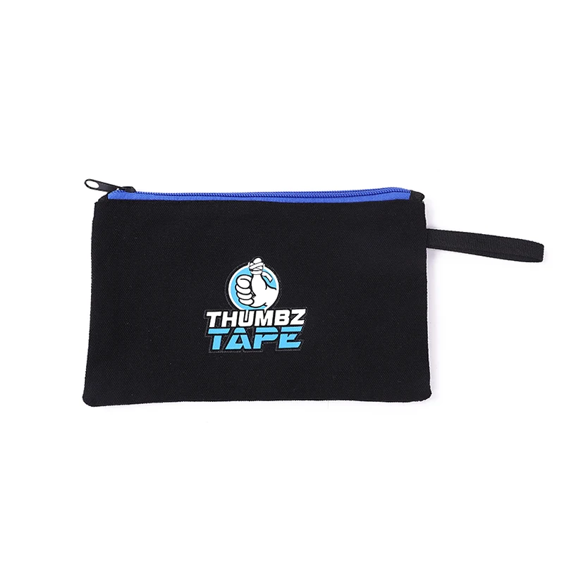 
Custom Personal Logo Promotional Zipper Black Cotton Canvas Makeup Bag pencil case Private Label Multipurpose Pouch 