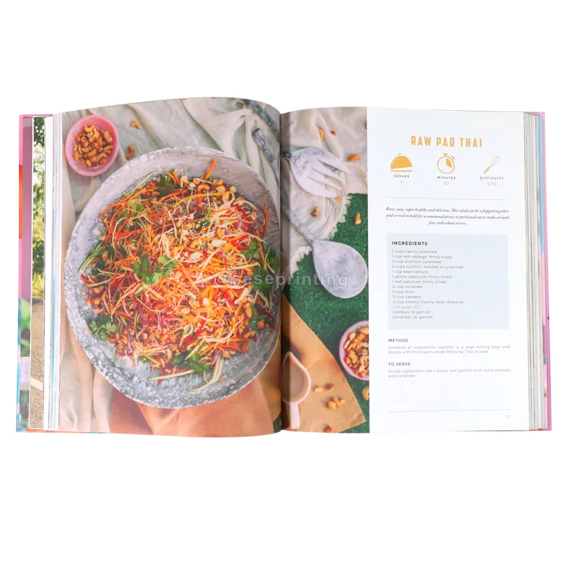Book Making Company Offset Printing Hardcover Printed Cookbook Custom Cheap Cookbook/cook Book / Recipe Book Printing