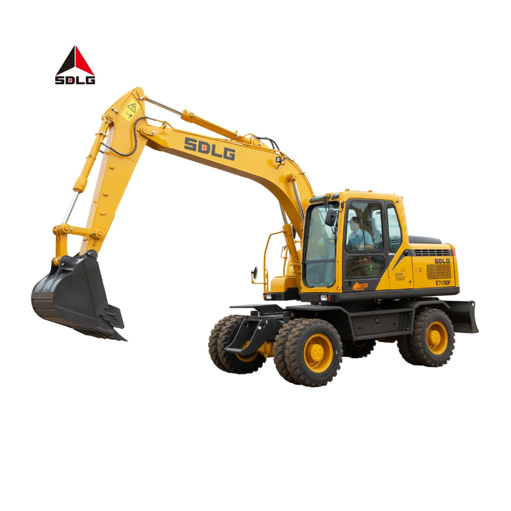 SDLG E7150F 15ton wheeled Excavator used bagger digger small hydraulic 15 ton new volvo wheel type excavator for sale