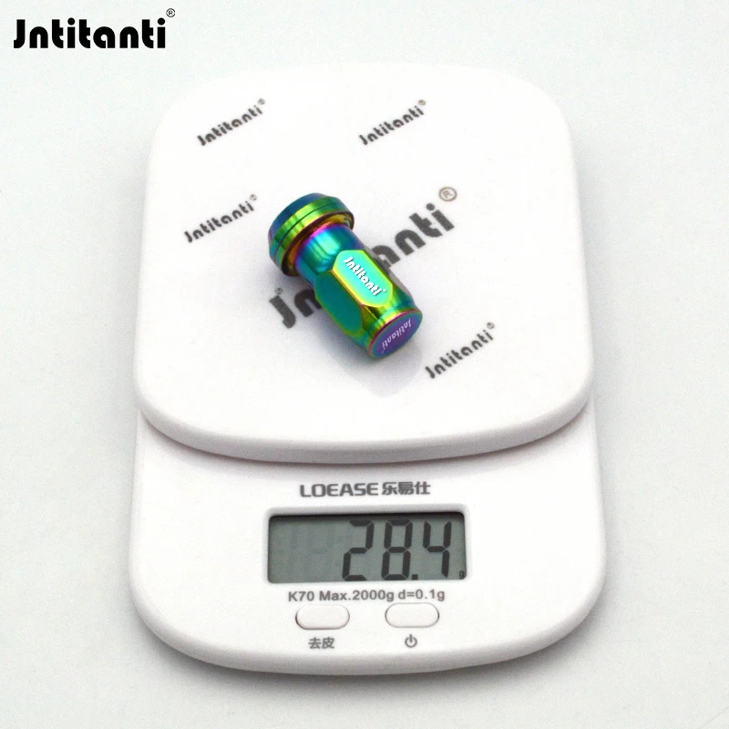 Rainbow Color Closed End Color 17mm Hex Floating 60 Degree Cone Seat Gr.5 Titanium Alloy Auto Wheel Rim Lug Nuts  M12*1.5*40mm