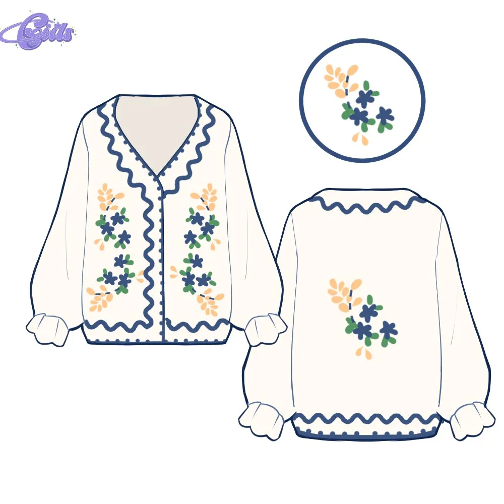 OEM Custom Knitted Cardigan sweater Women sweater Jacquard knitwear Girls knit winter long Sleeve ladies clothes