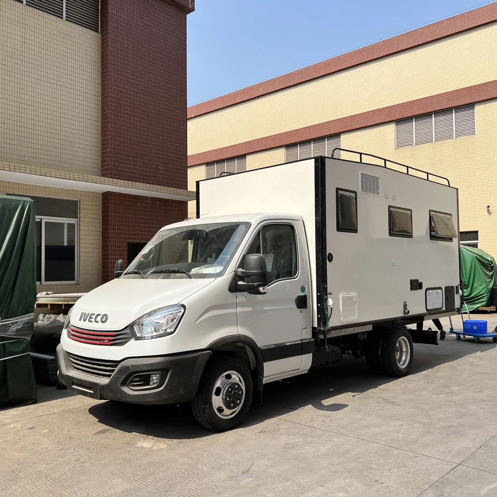 KINLIFE Flatbed Camper Trailer With Shower room For 4 Persons Truck Camper