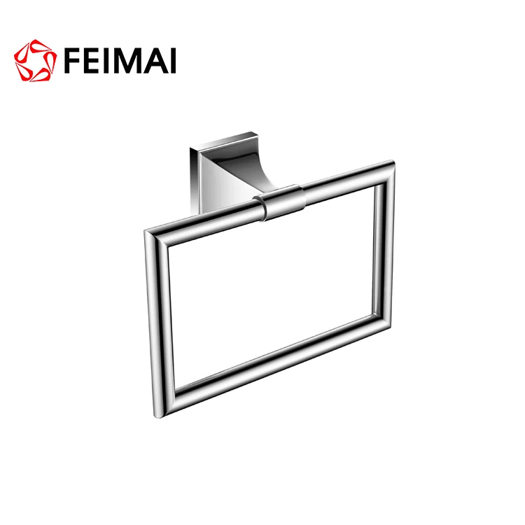 Латунное кольцо для полотенец для ванной комнаты, настенный держатель для полотенец, хром, европейский стиль