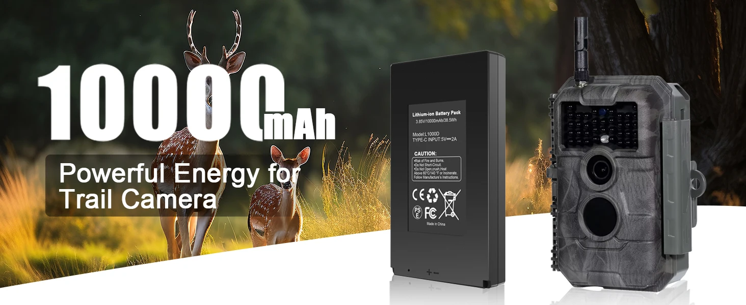 Charging Indicator Light Battery for GardePro Trail Cameras E6P E8P 3.85v 10000mAh Rechargeable Lithium-ion Polymer Batteries