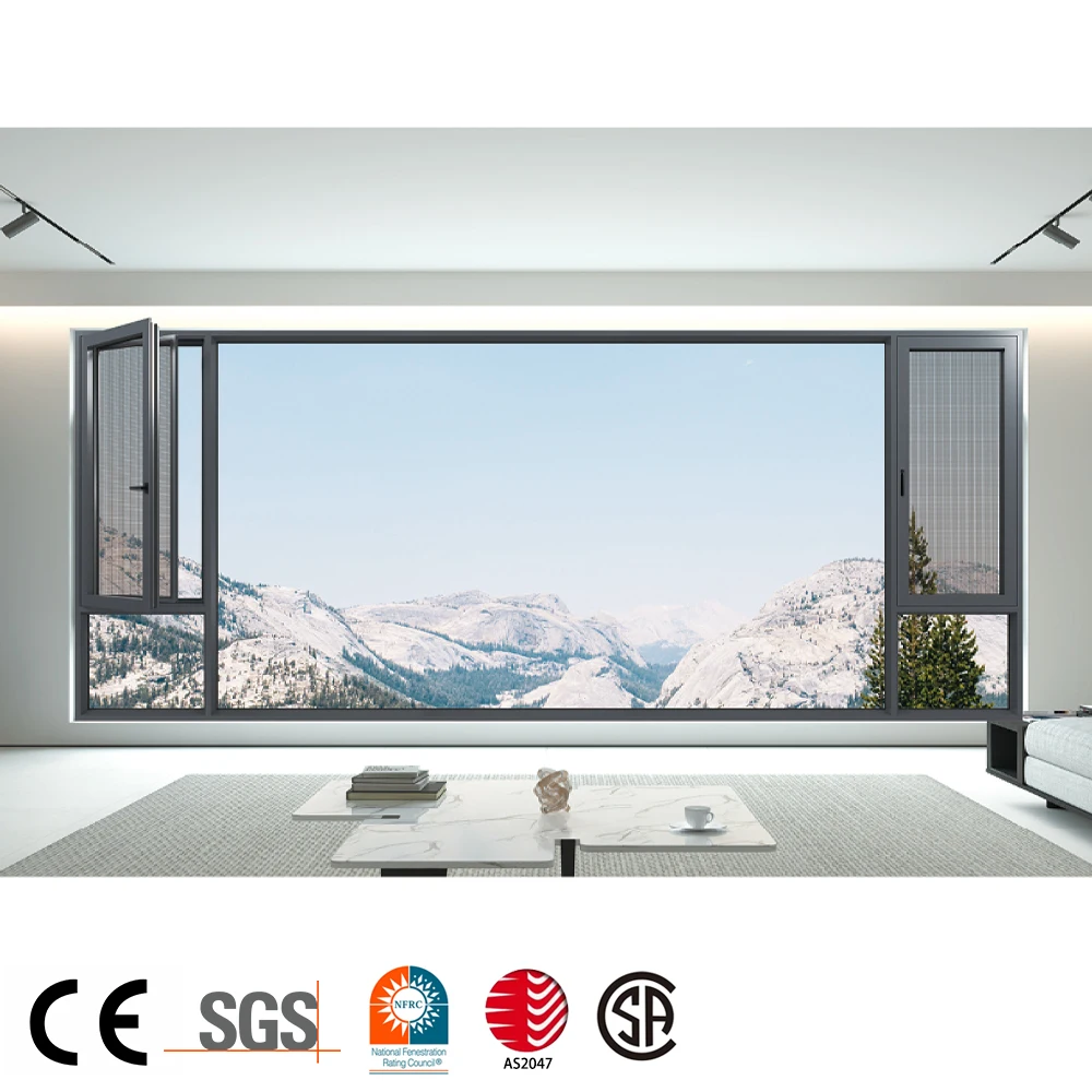 2024 New Broken Bridge Aluminum Window Aluminium Profile Screen Integrated Inward Opening Outward Opening Casement Window