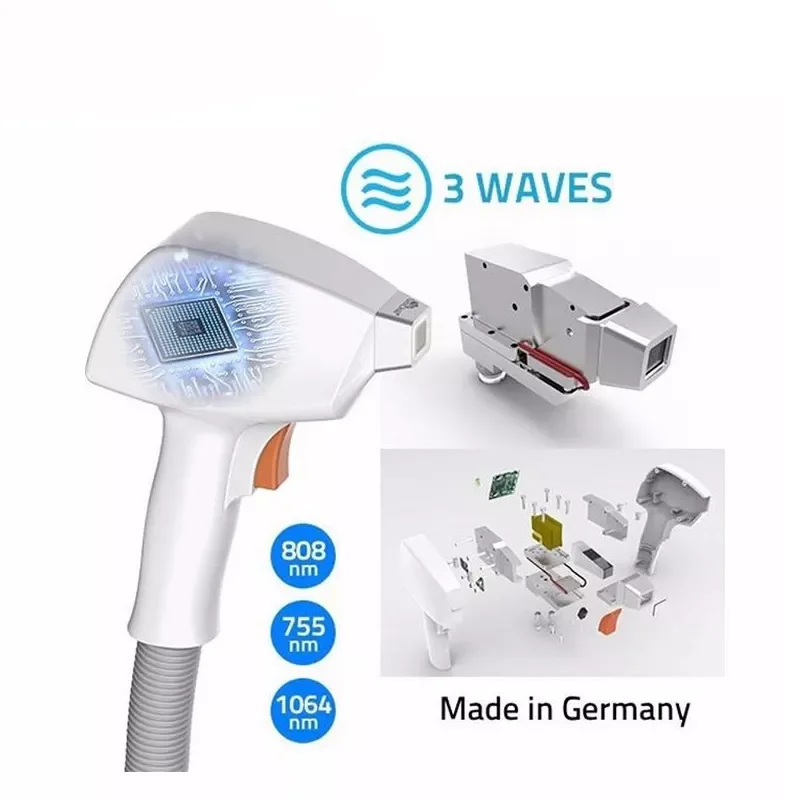 2022 High Power Beauty equipment 755nm 808nm 1064nm 3 wavelength diode laser hair removal machine price