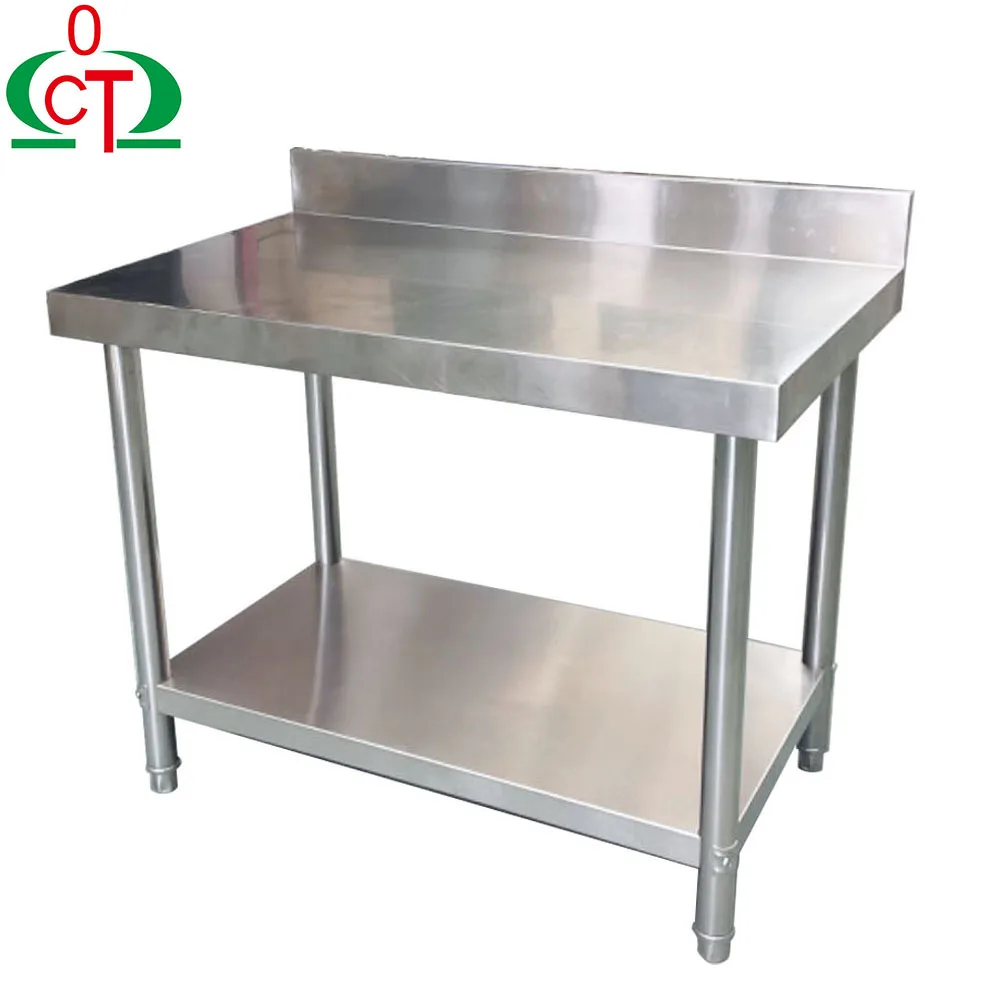 work table stainless steel Commercial kitchen work bench With Backrest industrial kitchen table stainless steel