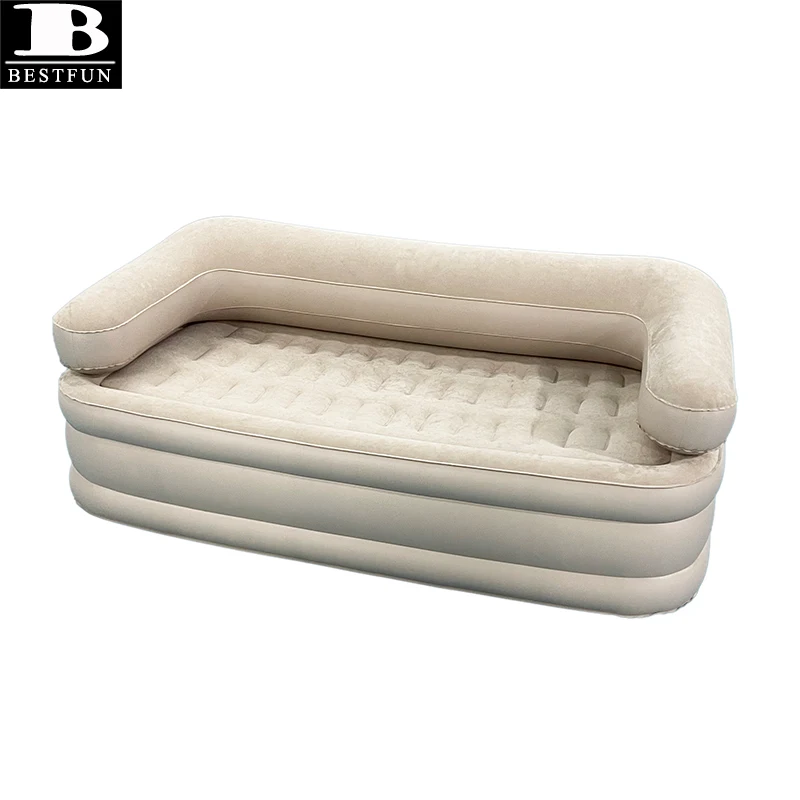 South Korea best selling automatic inflatable sofa outdoor double air bed with detachable backrest for camping outdoor indoor
