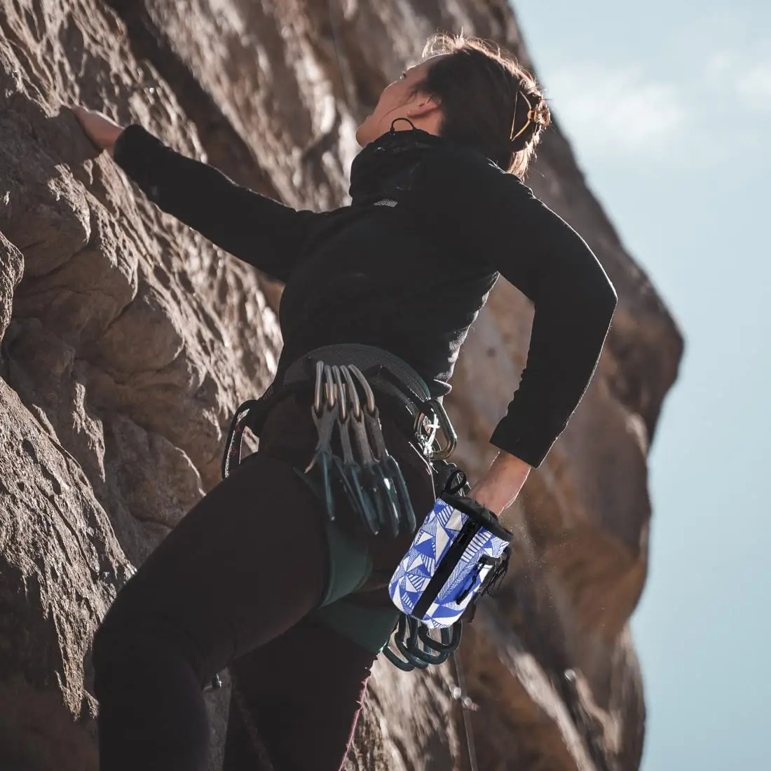 Custom Popular Belt Rock Climbing Chalk Bag Magnesium Powder Chalk Bucket with Elastic Brush Holder