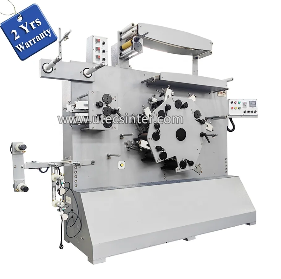 UGS62 6 front 2 back Color Double Side Automatic Fabric Tape Ribbon Flexo Printing Machine, Clothing Label Flexographic Printer