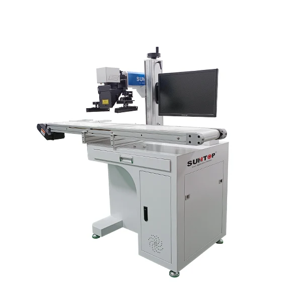 CCD vision fiber laser marking machine 20W/30W/50W/70W/100W Visual positioning marking vision system