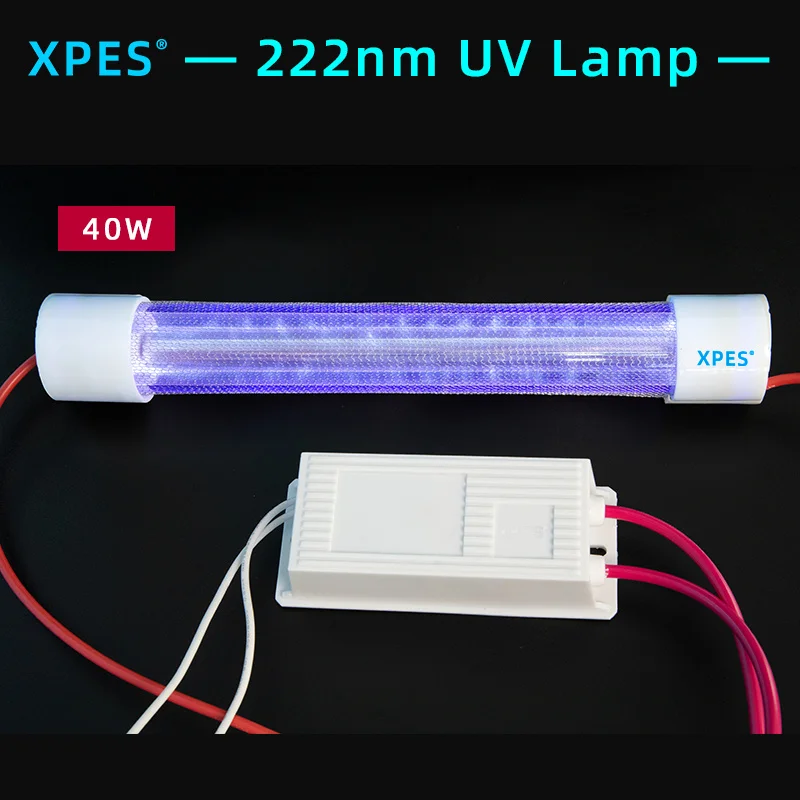 222nm UV-C Lamp Far Excimer Light 40W No Harm to Human Body Public Disinfection XPES Ultraviolet Lamp Factory