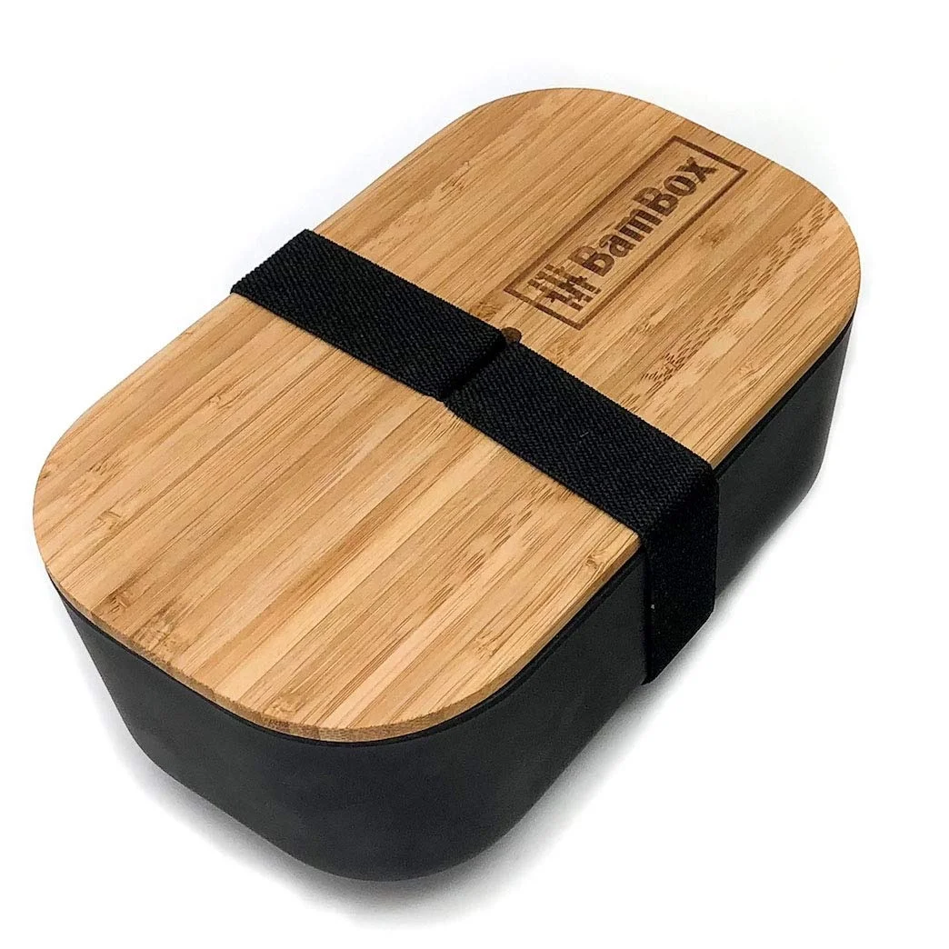 Eco friendly custom biodegradable bamboo fiber lunch box lunch bento box with bamboo lid