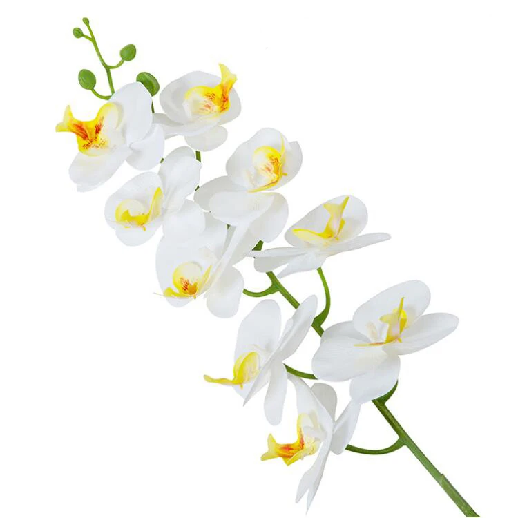 China Factory White Orchids 3D Printing Natural Single Stem Orchids Artificial Flowers Real Touch Phalaenopsis Orchid For Home