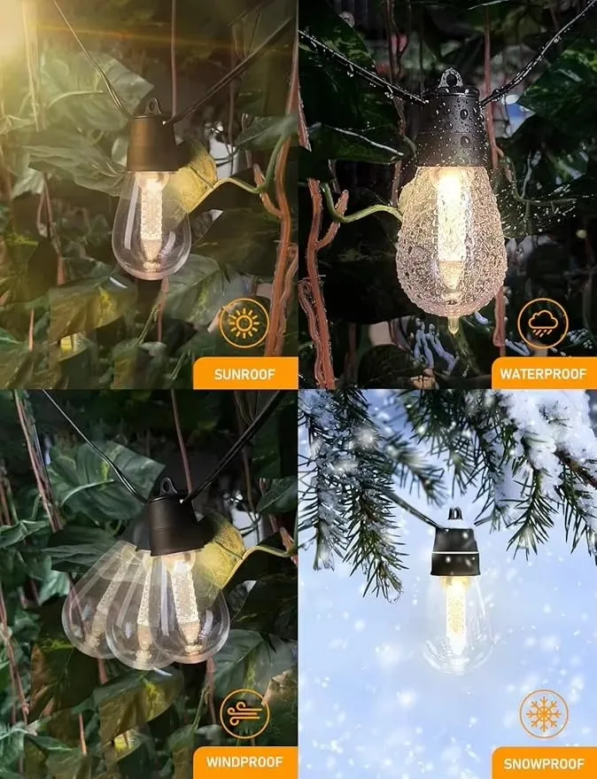 26M 13M Bluetooth Courtyard Light Application Controls 3 Modes of Outdoor Lights With Dimmer S14 Waterproof Bulb