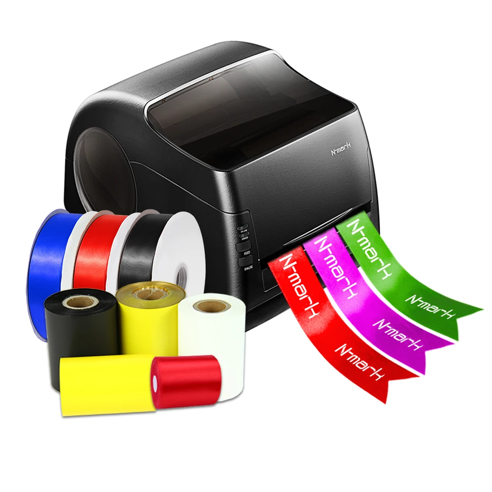 N-mark  hot stamping foil printer,digital satin ribbon printing machine design by your own