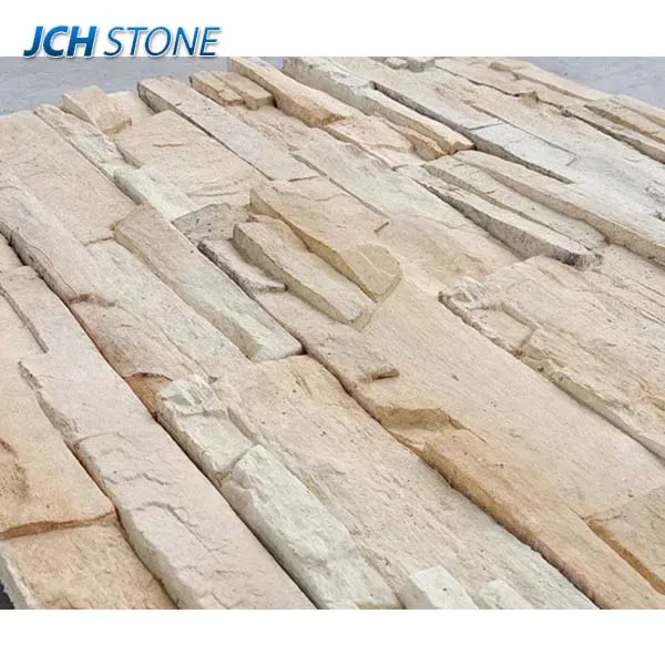 Cheap price beige artificial stone decorative wall cladding cultured stacked stone