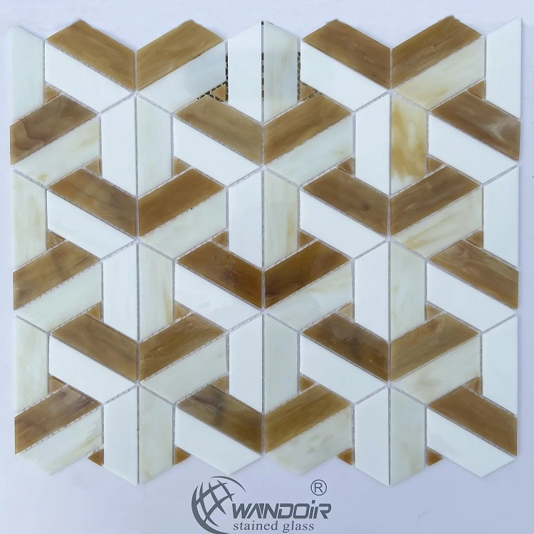 Exquisite Colourful 3d Glass Triangle Mosaics Bathroom Tiles Ideas Shower Room Background Wall Mosaic Panel