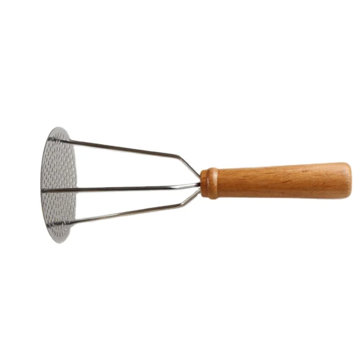 Japanese Compact Style Potato Masher Ricer Potato Press with Wooden Handle
