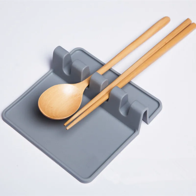  Silicone Spatula Rest holder and Pot Clip Heat Resistant Ladle Fork Mat Utensil chopsticks stands Spoon