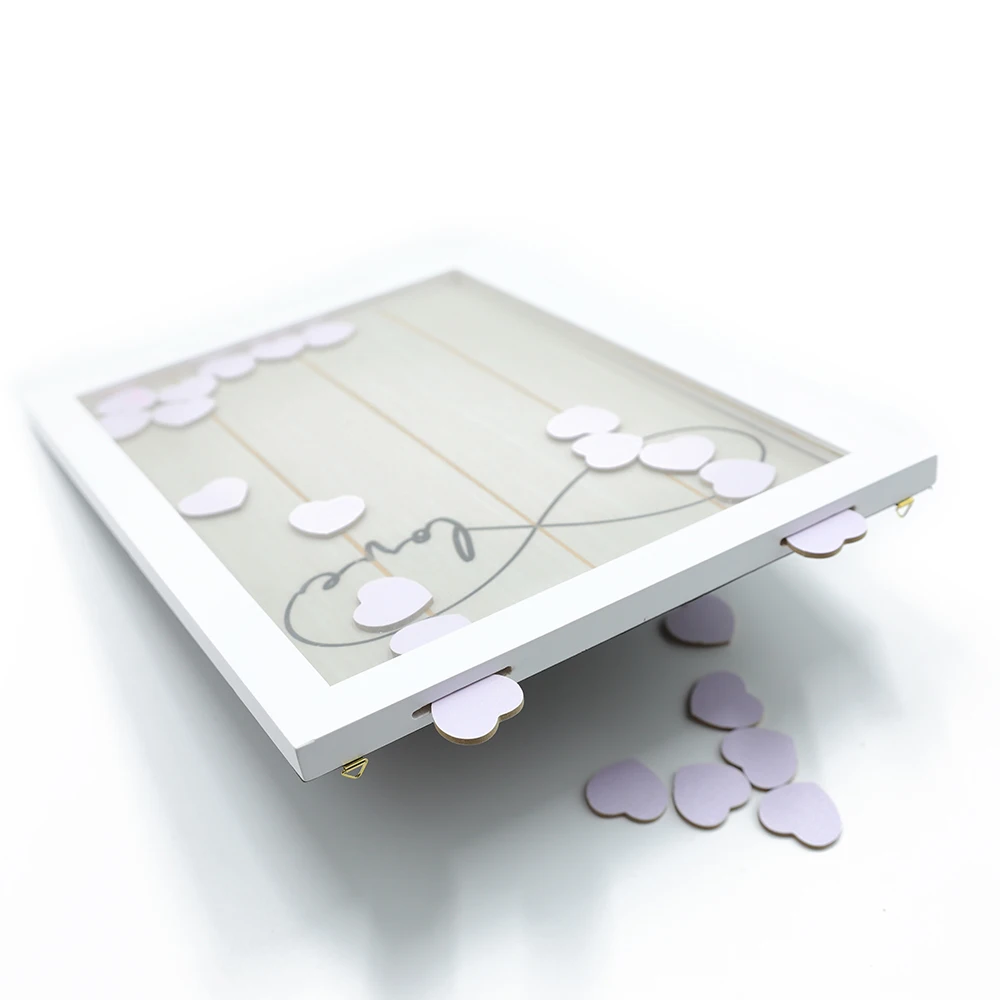 Свадебная Гостевая книга с 100 деревянными сердечками