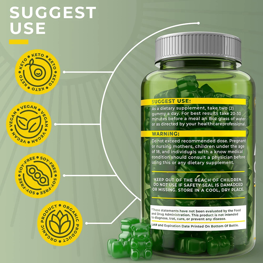 OEM Organic Herbal Natural Fat Loss Carb Blocker Low Sugar Keto ACV Gummies for Weight Health for Men Women