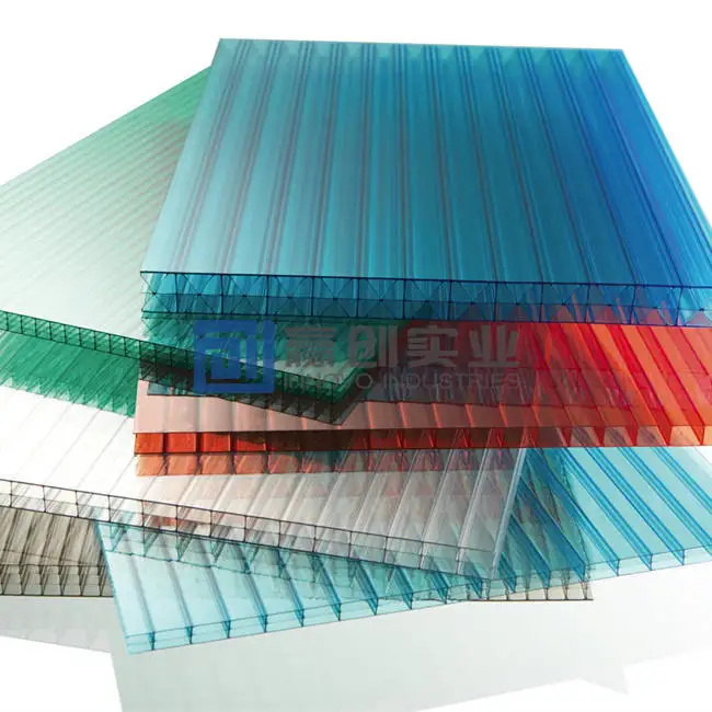 Clear lexan multiwall polycarbonate panel 8mm thick blue polycarbonate roofing sheet hollow