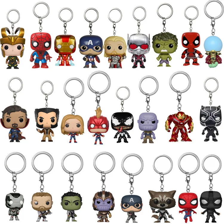 Лидер продаж, брелок для ключей Funko Pop серии Marvel, Мстители, экшн-фигурки супергероев
