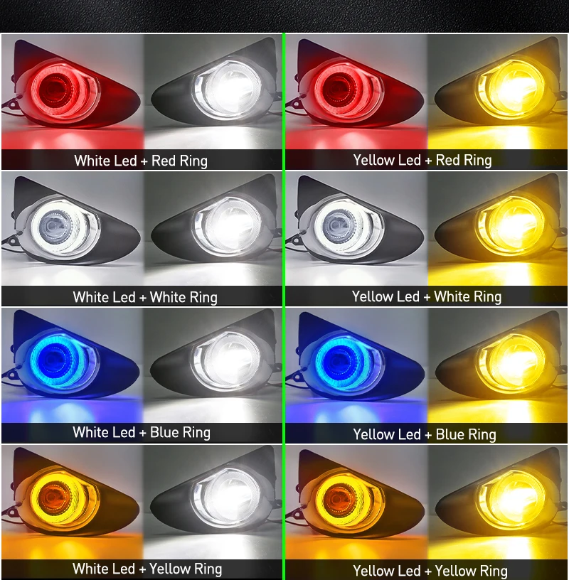 Daytime Running Light DRL Angel Eyes Fog Lamp Led For Toyota L LE Hatchback 2012 Vitz 2013 2014 Yaris Yellow White Blue Red