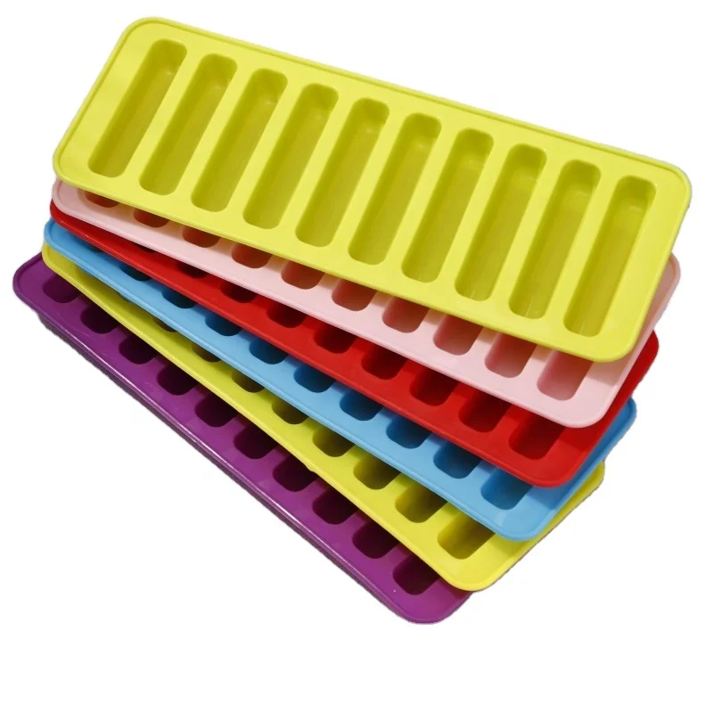 10 stick capacity silicone ice cube tray flexible silicone Popsicle tray with lid for bottles sports drinks sodas