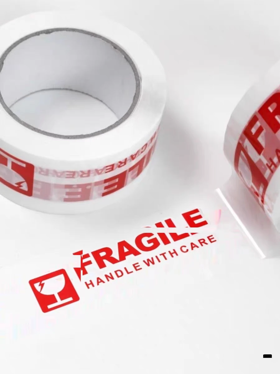 Pack of 6 branded custom super transparent opp shipping tape clear packing tape bopp tape jumbo roll  for sealing cartons box