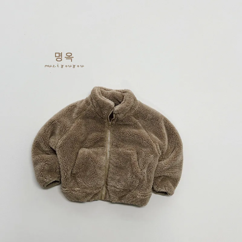 Unisex Winter Warm Zipper Toddler Girls Boys Sherpa Fleece Fuzzy Pullover Jackets Coat Kids Baby Sherpa Zipper Jacket