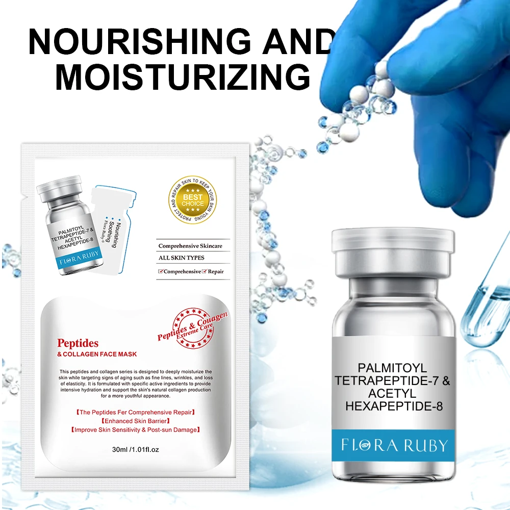 korean vegan collagen peptide repair beauty sheet face mask deep Moisturizing skincare facial mask hydrating skin care mask