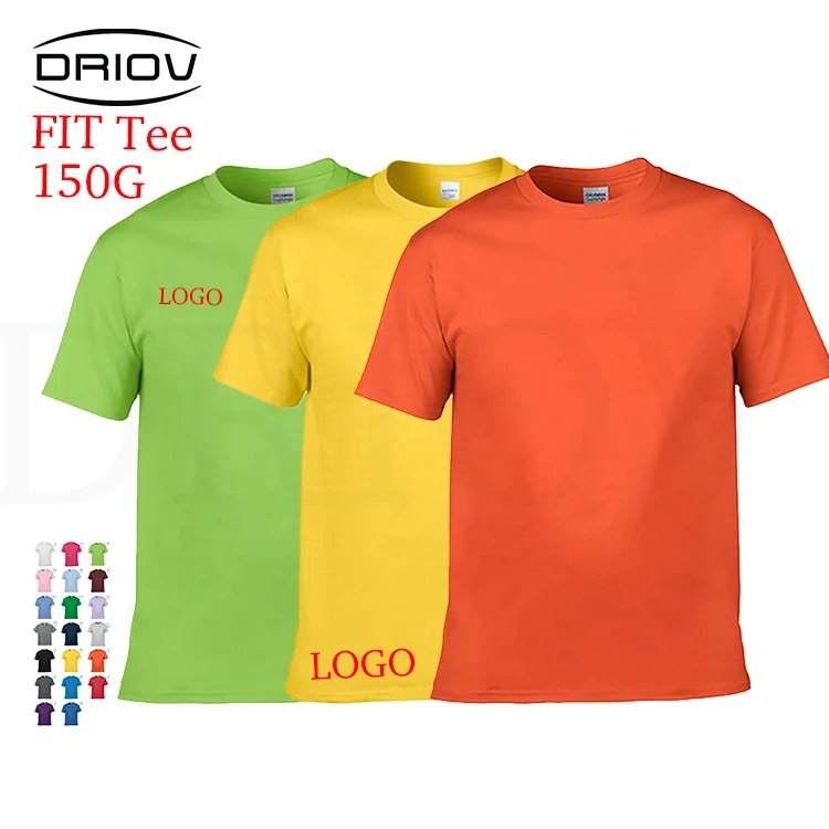 Wholesale 150g fit tshirt Cheap Crew Neck plain dyed TShirt Custom Plain 100% Cotton Oversized Unisex T Shirts in Bulk