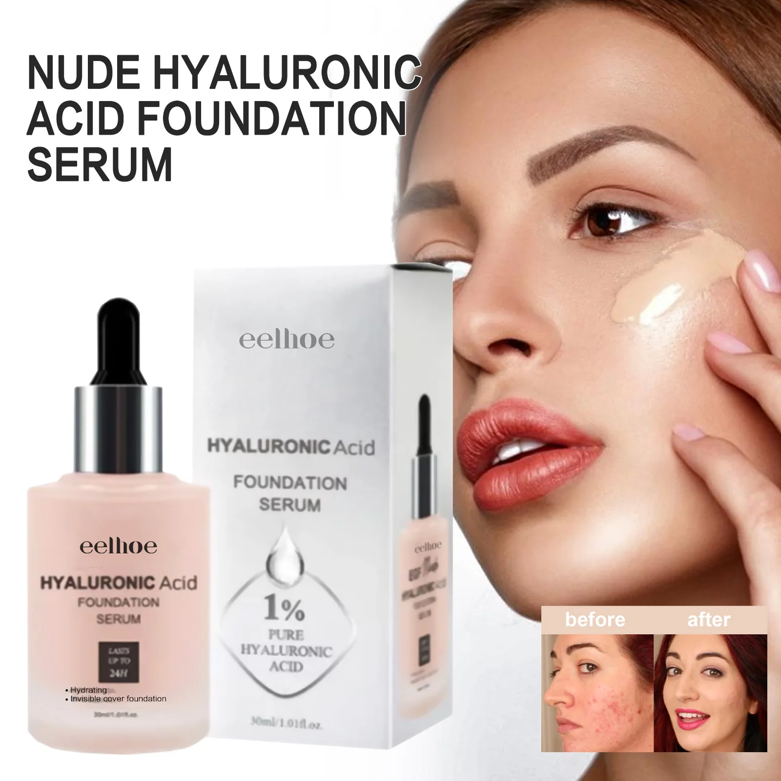 Гиалуроновая основа телесного цвета Легкая нежная матовая стойкая непромокаемая пудра полупрозрачный консилер