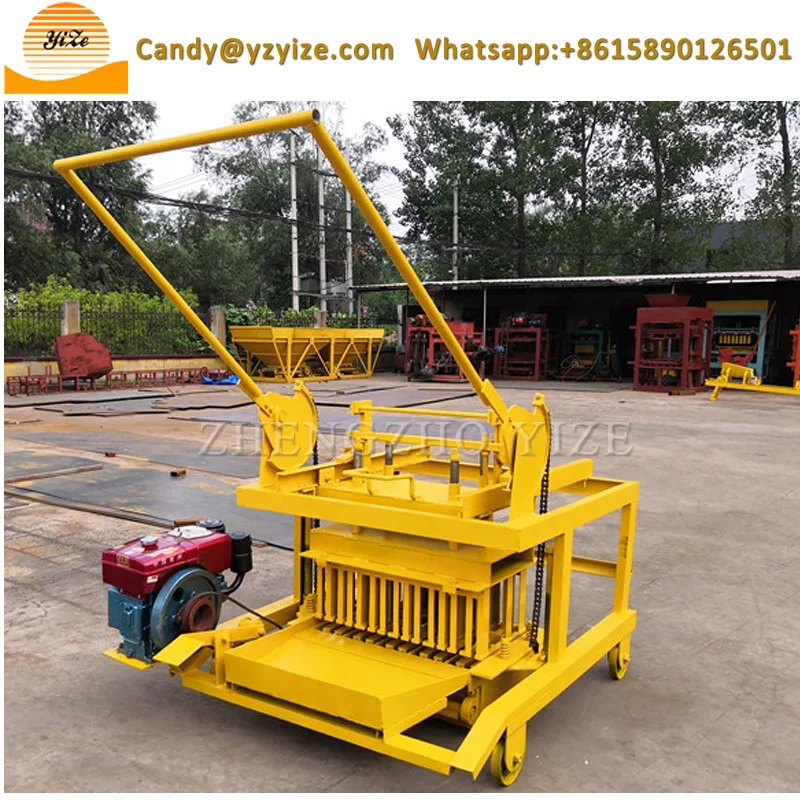 
QM4-45 diesel engine powered concrete cement hollow block and brick making machine 