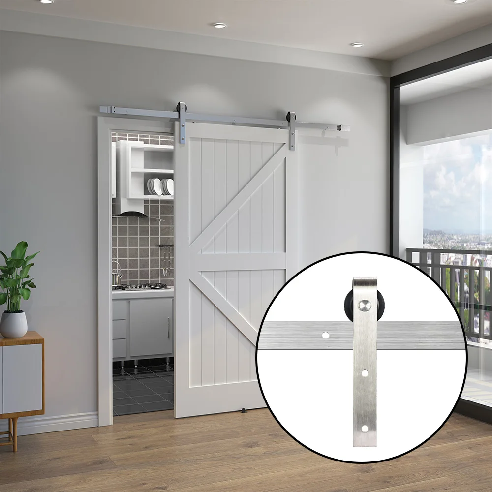 Slide Rail Stainless Steel Sliding Door Hardware Track Kit For Glass Shower Or Wood Door Barn Door Hardware