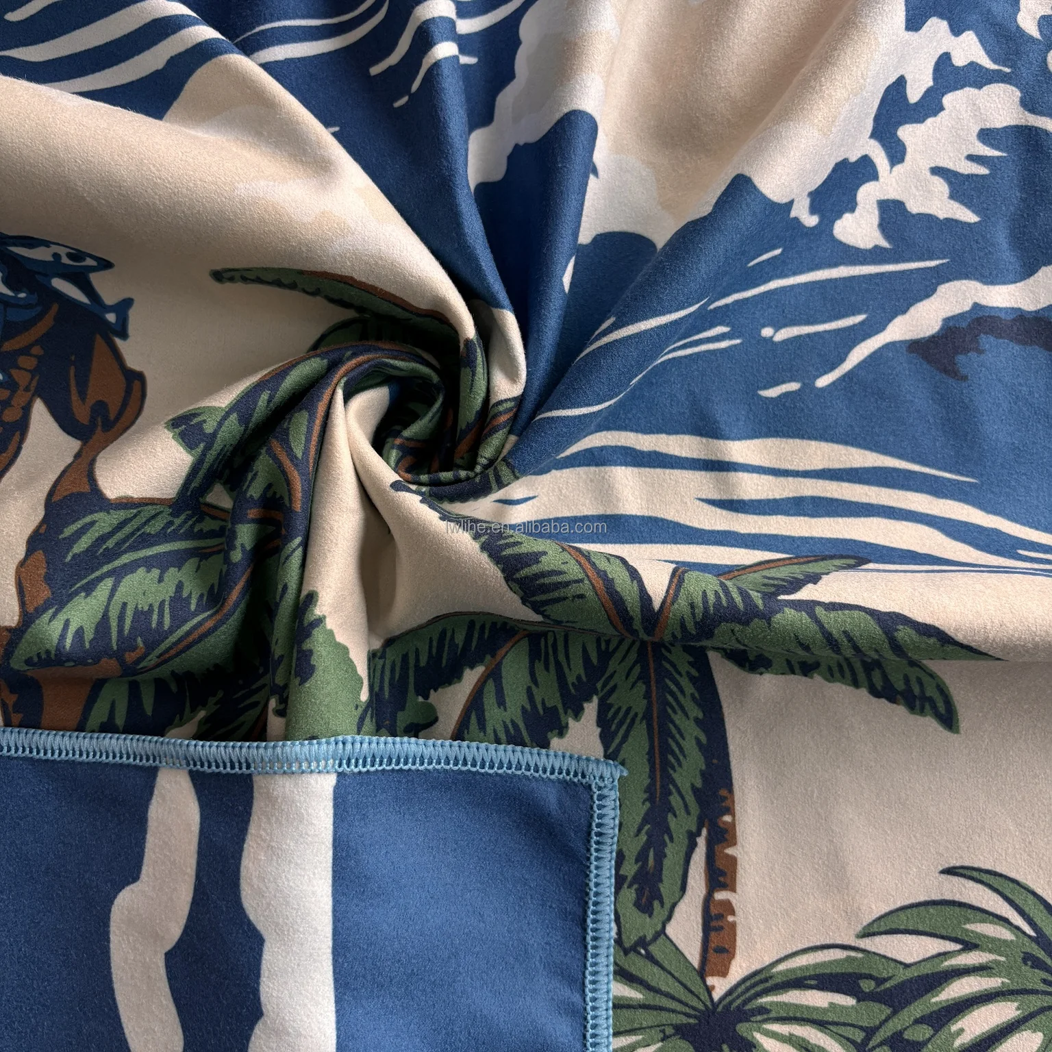 Microfiber suede RPET beach towel customized double-sided printed quick drying promotion towel for sand free beach