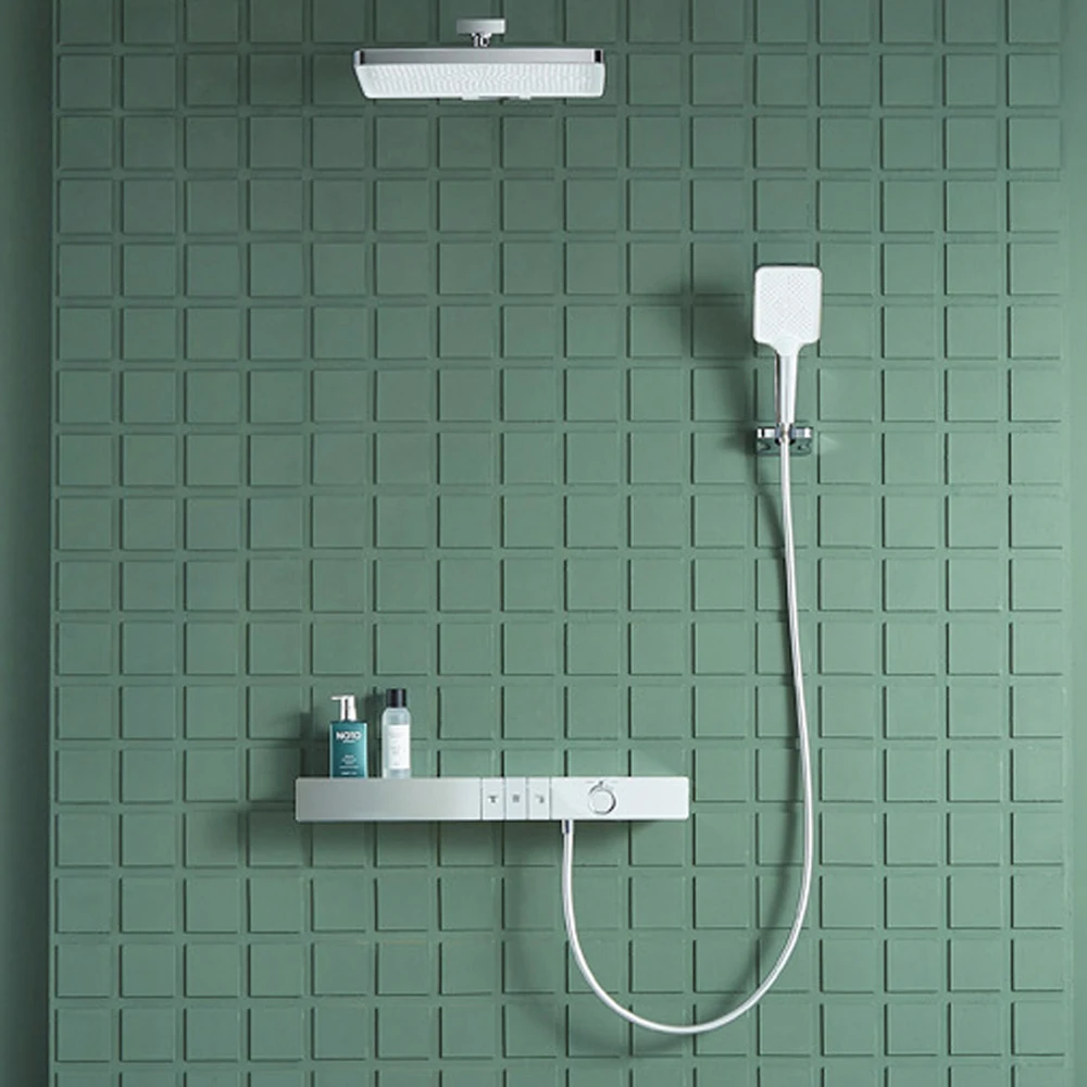 Beelee Led Digital Display Thermostatic Shower Column Piano Key Shower Faucet Set Exposed Shower System