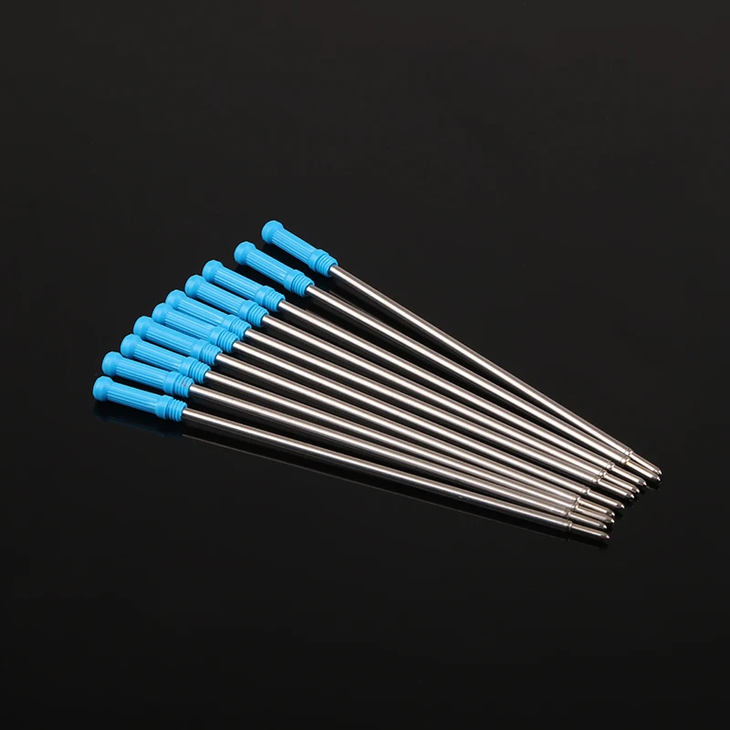 Hot Selling High Quality Fluent Writing Blue Black Ink 1.0mm Metal Refills For Ballpoint Pens