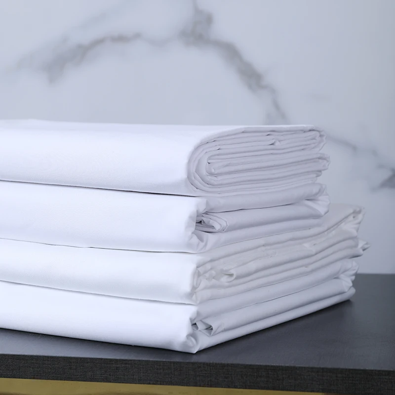 High Quality Soft 200TC 100% Cotton Satin Sateen Bedsheet Fabrics For Hotel Bed Sheet