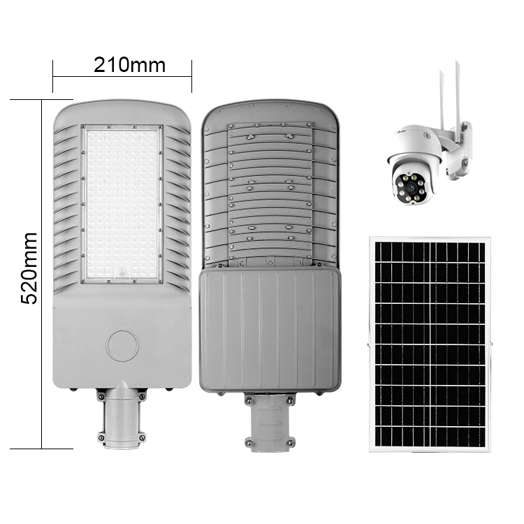 BOSUN 60 Watt Outdoor Waterproof IP65 Solar Security LED Street Light with CCTV camera