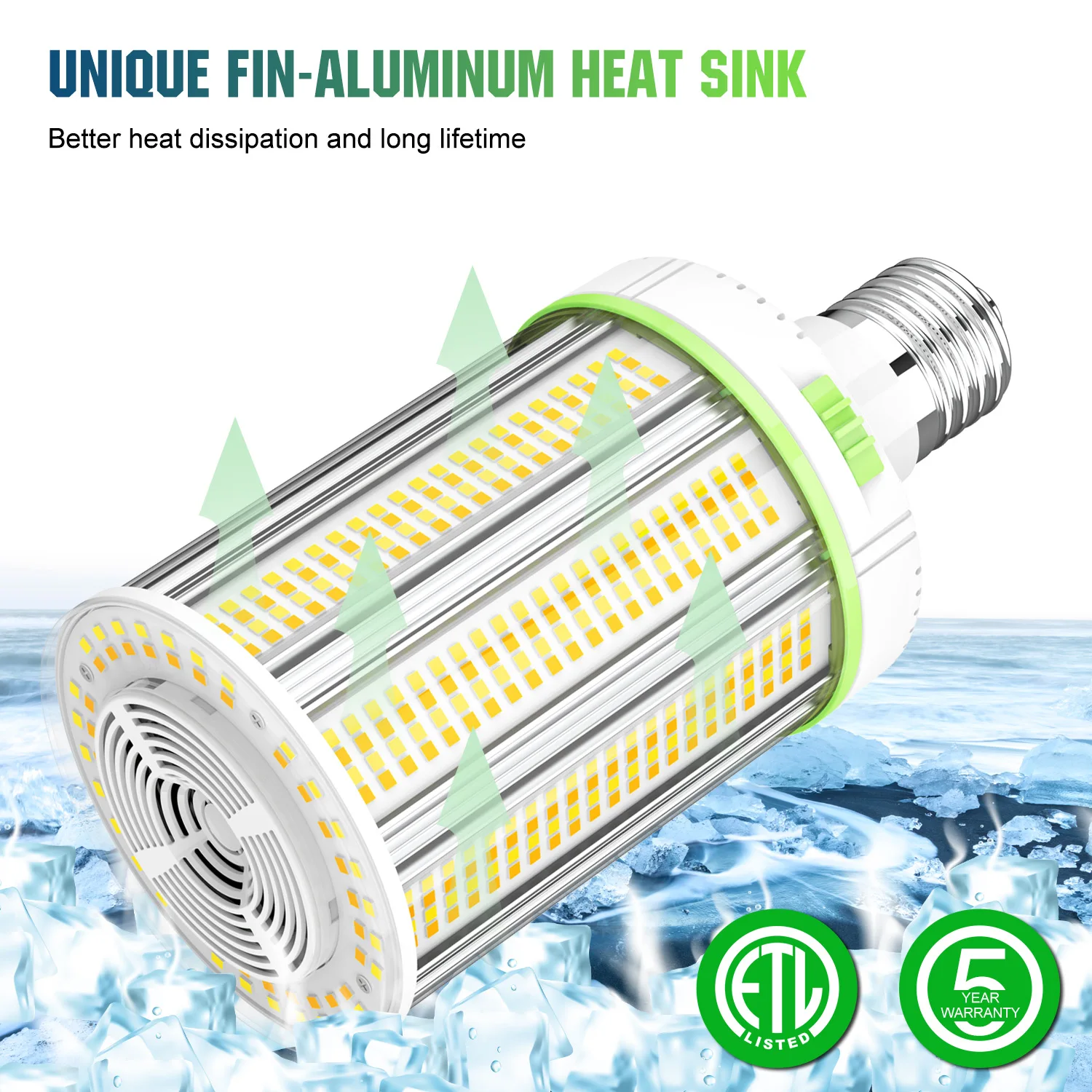 Led Corn Lamp Ul Cul Listed 2835smd CCT Power Adjustable 60W 80W 100W 120W 150W Led Corn Light Bulb E39